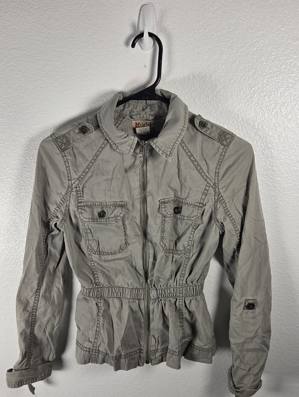 Mudd Women's Size XS Lightweight Utility Jacket - Gray